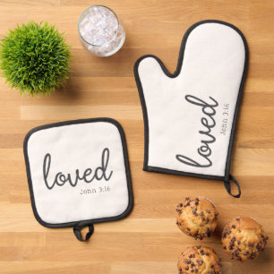 Minimalist John 3:16 Liebe Ofenhandschuh & Topflappen-Set