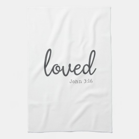 Minimalist John 3:16 liebte Geschirrtuch (Vertikal)
