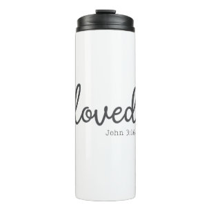 Minimalist John 3:16 liebte  Thermosbecher
