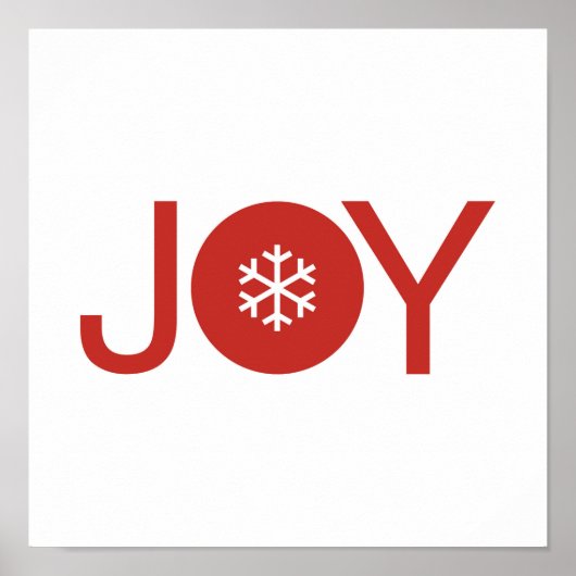 Minimalist Joy Weihnachtsposter Poster (Vorne)