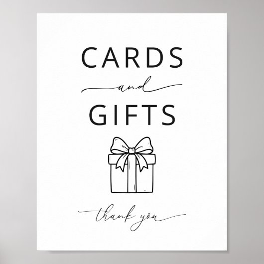 Minimalist Karten und Geschenke Poster Schild (Vorne)