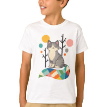 Minimalist Katzen Design T-Shirt