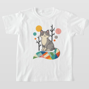 Minimalist Katzen Design T-Shirt