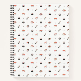 Minimalist Kawaii Sushi Pattern Cute Japanese Food Notizblock