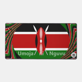 Minimalist Kenya Flag Umoja ni Nguvu | Asili Green Schreibtischunterlage
