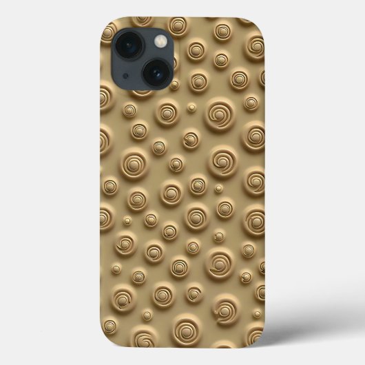 Minimalist Khaki iPhone Case with Spiral Texture (Rückseite)