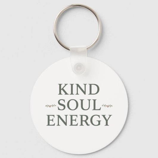 Minimalist "Kind Soul Energy" Typography Schlüsselanhänger (Vorderseite)