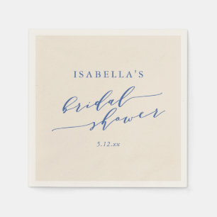 Minimalist Klassisch Blau Chic Baby- / Brautdusche Serviette