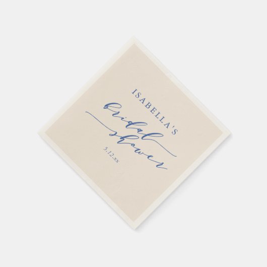 Minimalist Klassisch Blau Chic Baby- / Brautdusche Serviette (Ecke)