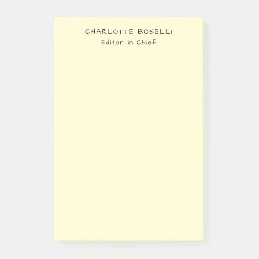 Minimalist Klassisch Professionell Creme Post-it Klebezettel (Vorderseite)