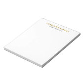Minimalist Klassisches Professionelles Goldfarbe Notizblock (Rotiert)