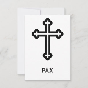 Minimalist Kreuz Pax Heiligenbildkarte Dankeskarte