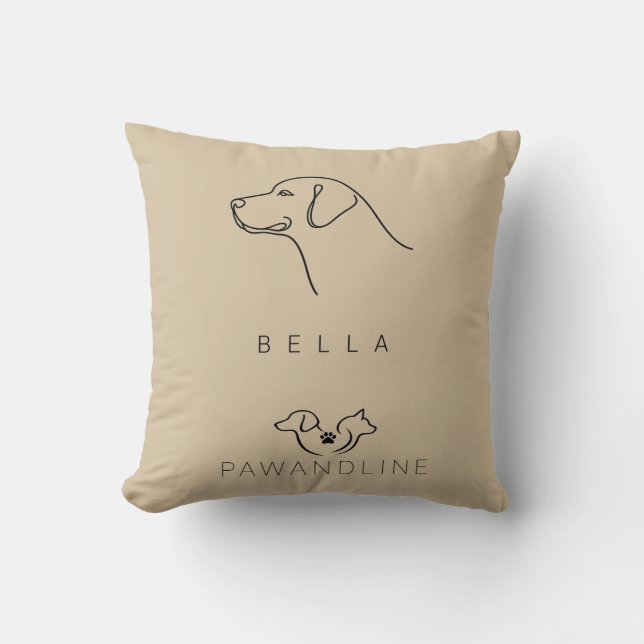 Minimalist Labrador Pillow | Custom Name Kissen (Vorderseite)