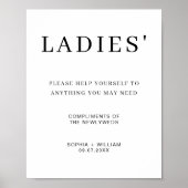 Minimalist Ladies Freshen Up Wedding Bathroom Poster (Vorne)