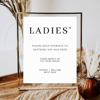 Minimalist Ladies Freshen Up Wedding Bathroom Poster