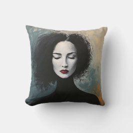 Minimalist Lady Portrait Canvas Art Kissen