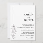 Minimalist Larkspur Floral Wedding Invitation Einladung (Vorderseite)