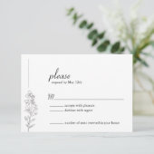Minimalist Larkspur Wedding RSVP Card (Stehend Vorderseite)