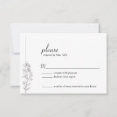 Minimalist Larkspur Wedding RSVP Card Karte (Vorderseite)