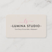 Minimalist Lash Brows Makeup Artist Ivory Monogram Visitenkarte (Vorderseite)