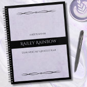 Minimalist Lavender Black Monogrammed Co-worker Planer