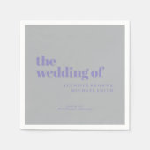 Minimalist Lavender Silver Simple Swash Wedding Serviette (Vorderseite)