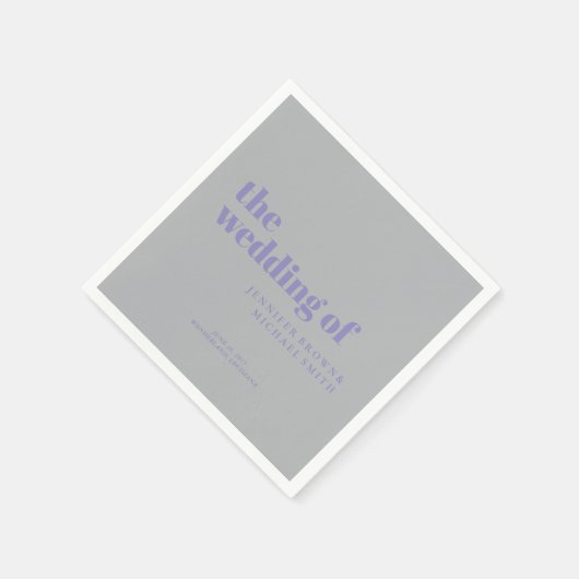 Minimalist Lavender Silver Simple Swash Wedding Serviette (Ecke)