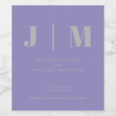 Minimalist Lavender Silver Wedding day Weinetikett (Einzelnes Label)