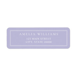 Minimalist Lavender Two Border Return Address
