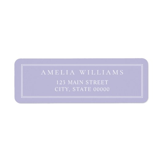 Minimalist Lavender Two Border Return Address (Vorne)