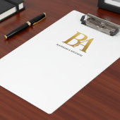 Minimalist Law Firm Monogram Clipboard Klemmbrett