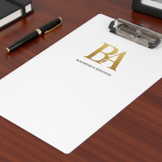 Minimalist Law Firm Monogram Clipboard Klemmbrett
