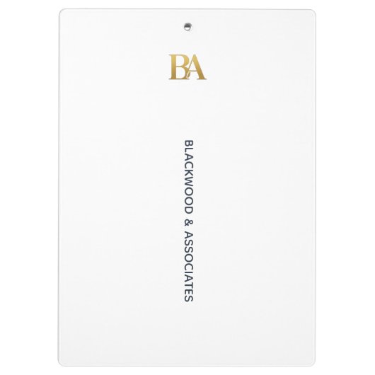 Minimalist Law Firm Monogram Clipboard Klemmbrett (Rückseite)