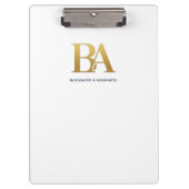 Minimalist Law Firm Monogram Clipboard Klemmbrett (Vorderseite)