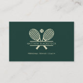 Minimalist Lawn Tennis Sports Trainer Green Visitenkarte (Vorderseite)