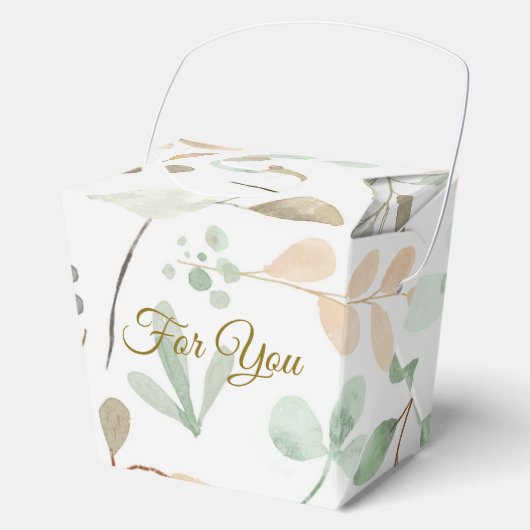 Minimalist Leaves Pattern Favor Box Geschenkschachtel (Vorderseite)