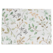 Minimalist Leaves Pattern Gift Bag Große Geschenktüte (Rückseite)