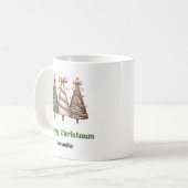 Minimalist leopard christmas trees personalized  kaffeetasse (Vorderseite Links)