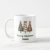 Minimalist leopard christmas trees personalized  kaffeetasse (Links)