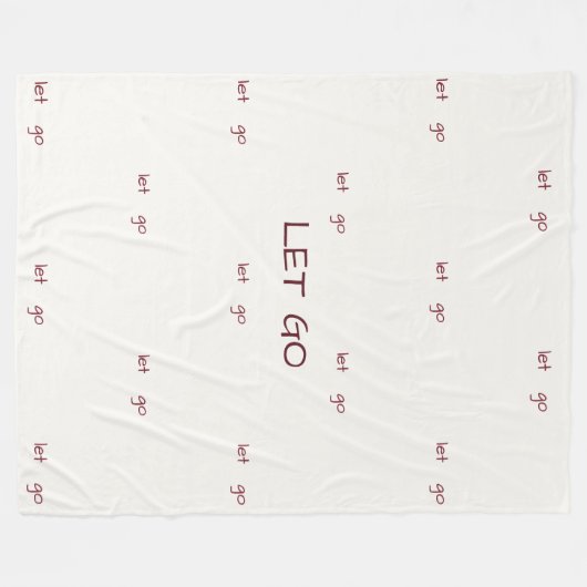 Minimalist "Let Go" Affirmation Pattern Fleecedecke (Vorderseite (Horizontal))