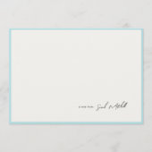 Minimalist Light Blue Border Personalized Script Mitteilungskarte (Vorderseite)