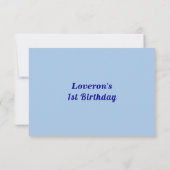 Minimalist Light Blue Kids Birthday Thank You Card Dankeskarte (Rückseite)