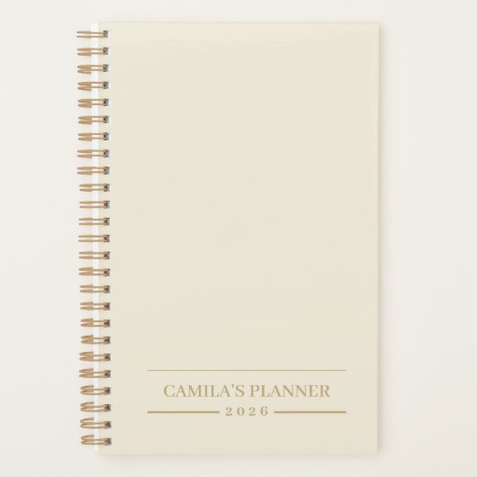 Minimalist Light Cream Planner | Personalized Planer (Vorderseite)
