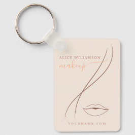 Minimalist Light Peach Makeup Artist Line Art Chic Schlüsselanhänger