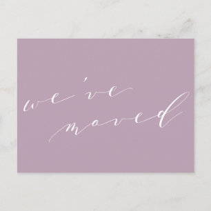 Minimalist Lila Schrift Wir Zogen Neues Zuhause Um Postkarte