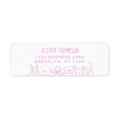 Minimalist Lilac Cute Dogs Sketch Return Address (Vorne)