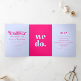 Minimalist Lilac Pink Formal Wedding Dreifach Gefaltete Karte