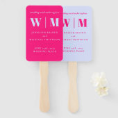 Minimalist Lilac Pink Simple Drink Wedding celeb Fächer (Vorne und Hinten)