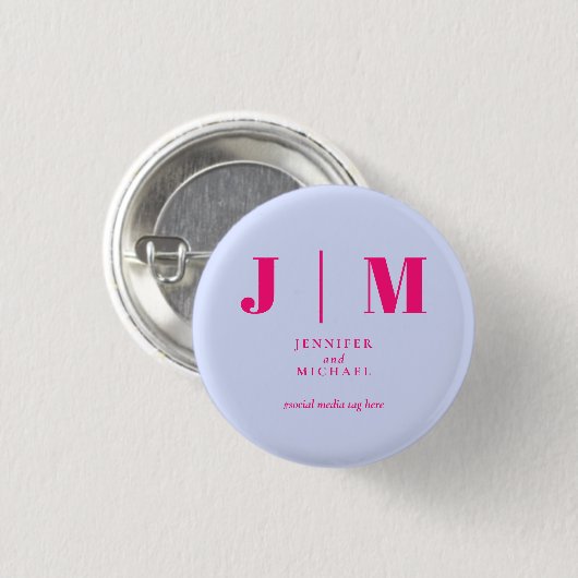 Minimalist Lilac Pink Simple Trend Wedding Button (Vorne & Hinten)