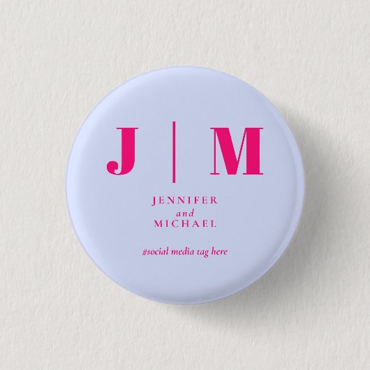 Minimalist Lilac Pink Simple Trend Wedding Button (Vorderseite)